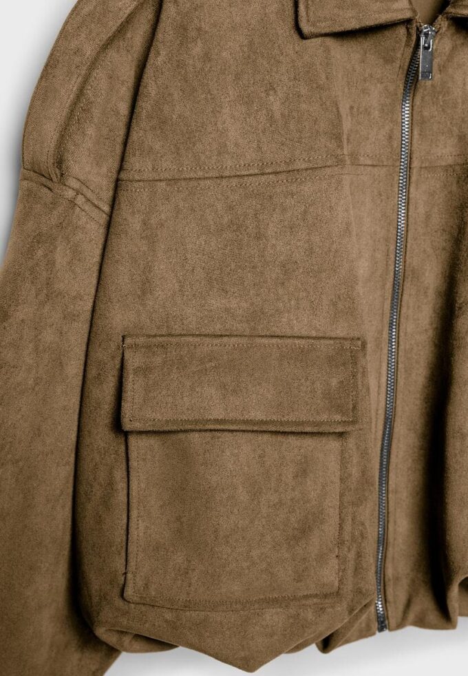 Bomberjacke aus Kunstwildleder Bomberjacke aus Kunstwildleder
