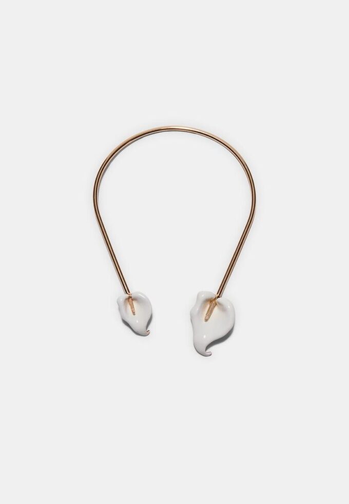 Calla-Lilie-Blumen-Choker-Halskette
