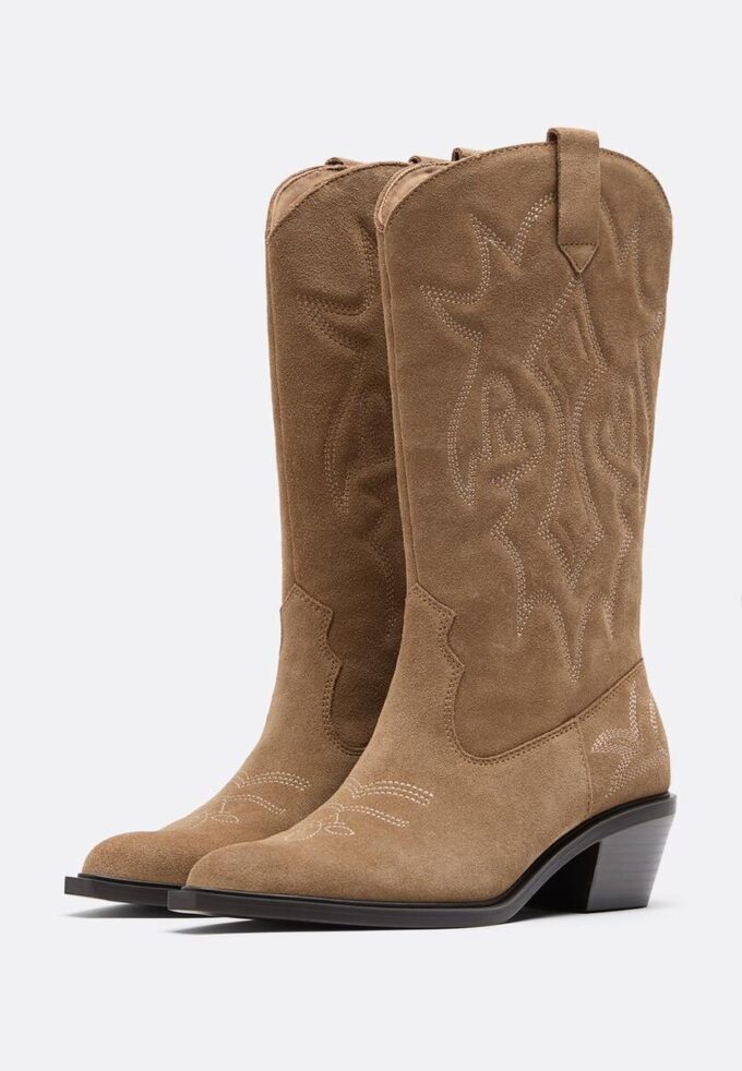 Cowboy-Stiefel aus Spaltleder