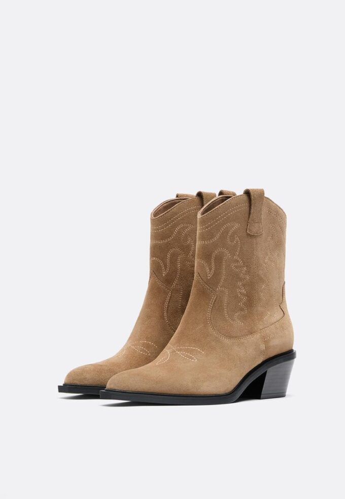 Cowboy-Stiefeletten aus Spaltleder