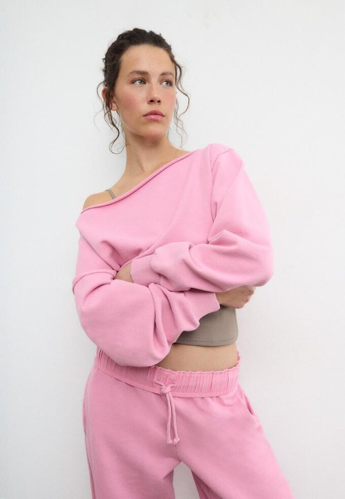 Cropped-Sweatshirt im Washed-Look Cropped-Sweatshirt im Washed-Look