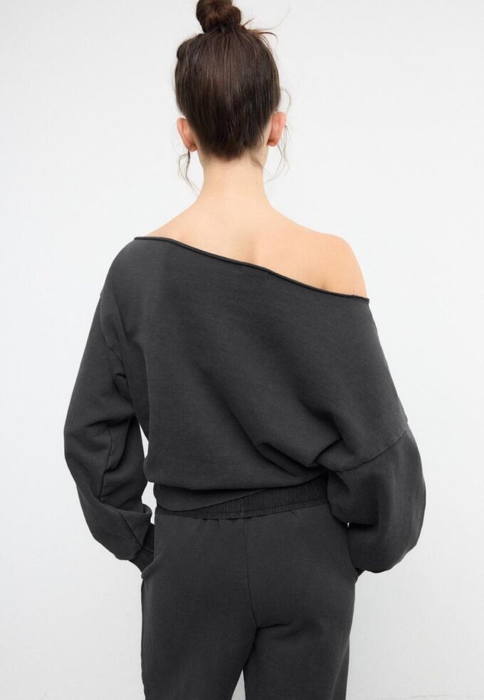 Cropped-Sweatshirt im Washed-Look Cropped-Sweatshirt im Washed-Look