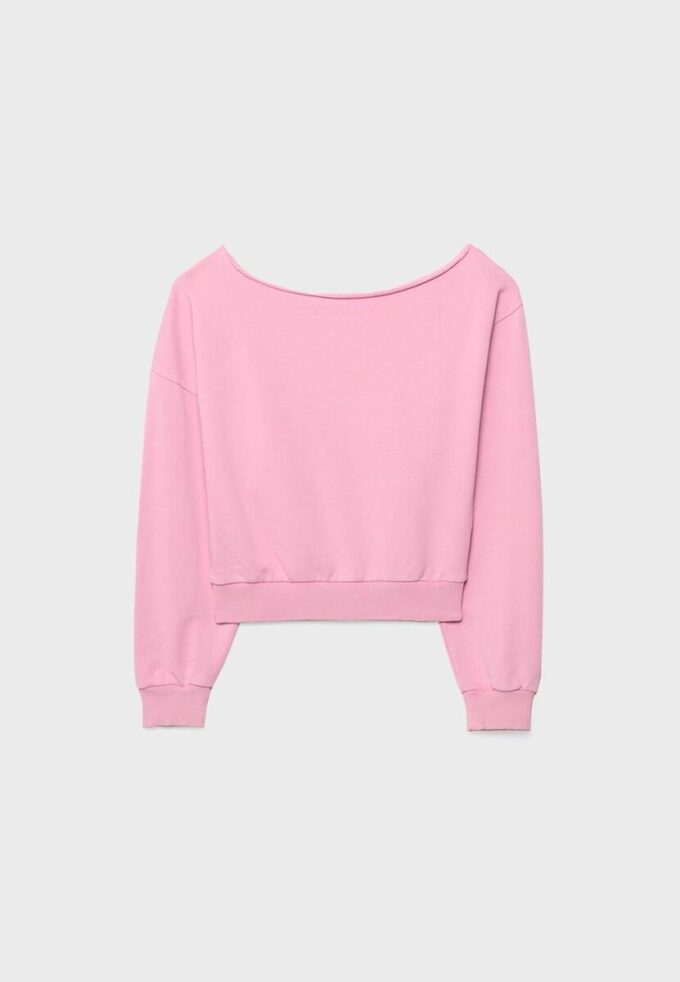Cropped-Sweatshirt im Washed-Look Cropped-Sweatshirt im Washed-Look