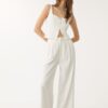 Culotte aus Leinenmischung mit Abnähern