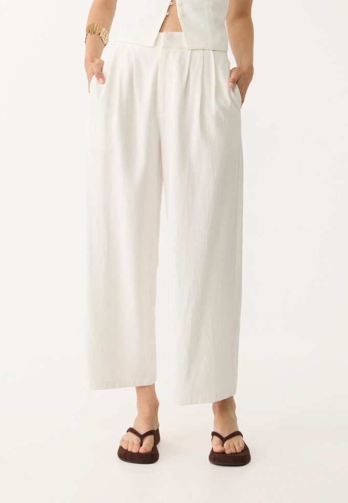 Culotte aus Leinenmischung mit Abnähern