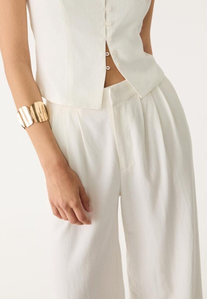 Culotte aus Leinenmischung mit Abnähern