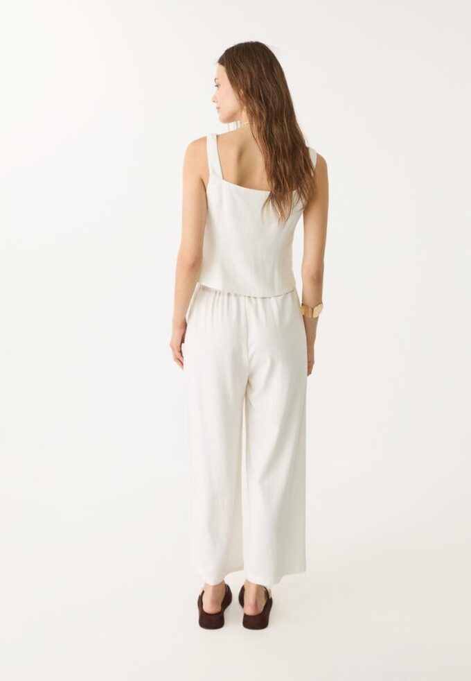 Culotte aus Leinenmischung mit Abnähern