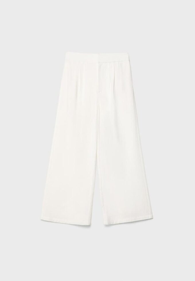 Culotte aus Leinenmischung mit Abnähern