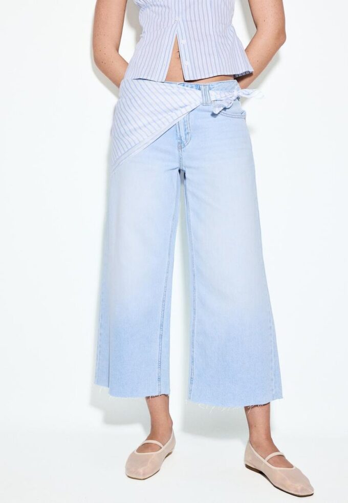 Culotte-Jeans mit Schaldetail Culotte-Jeans mit Schaldetail