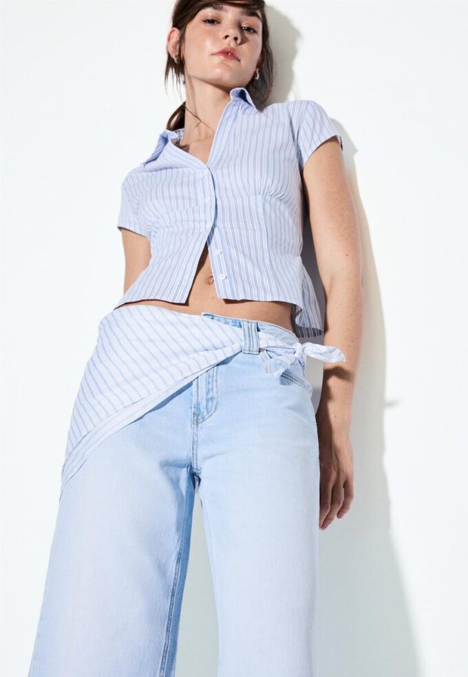 Culotte-Jeans mit Schaldetail Culotte-Jeans mit Schaldetail