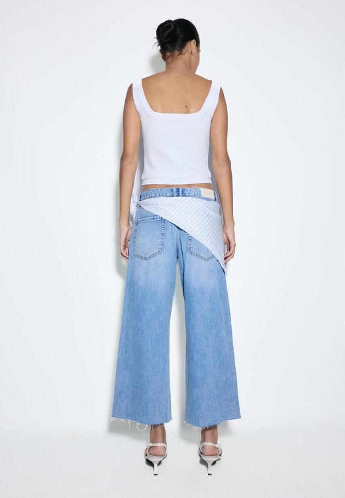 Culotte-Jeans mit Schaldetail