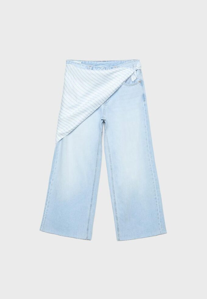 Culotte-Jeans mit Schaldetail Culotte-Jeans mit Schaldetail