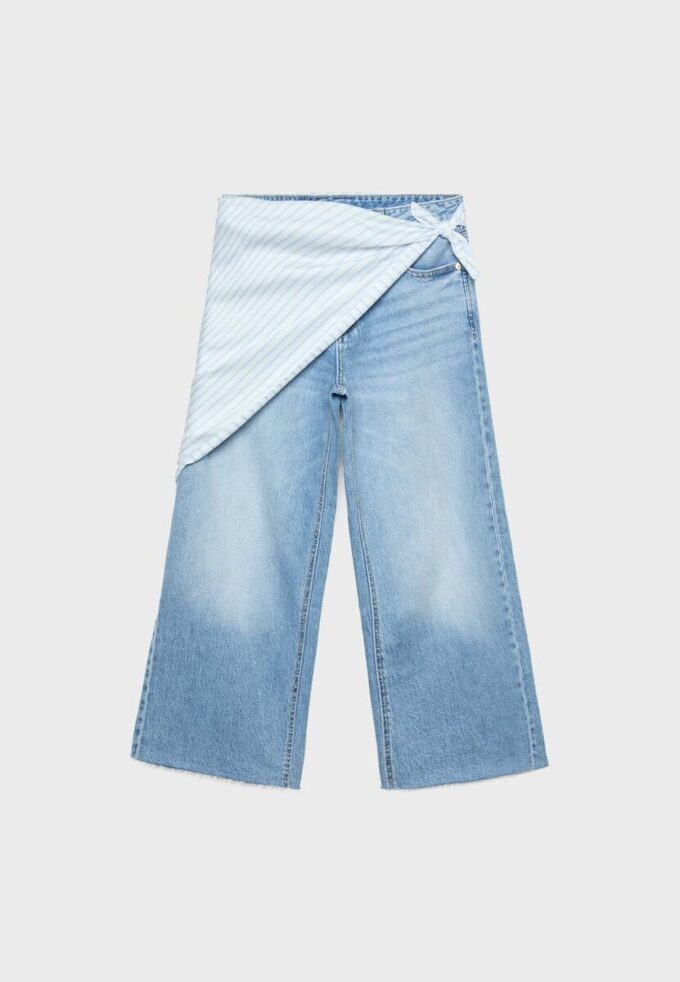 Culotte-Jeans mit Schaldetail