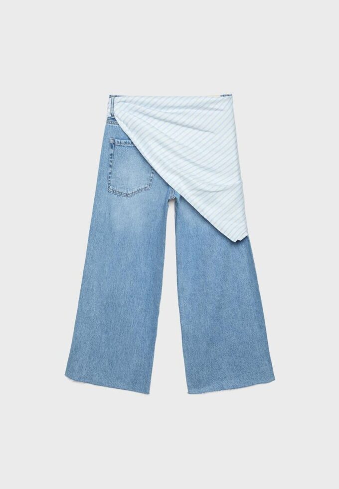 Culotte-Jeans mit Schaldetail