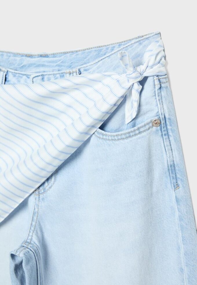 Culotte-Jeans mit Schaldetail Culotte-Jeans mit Schaldetail