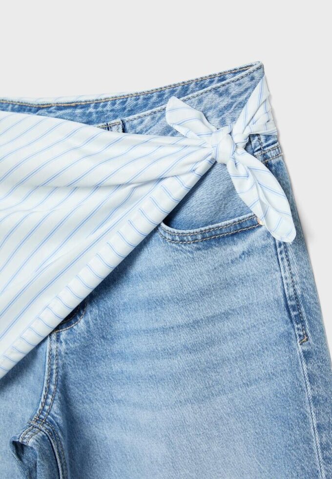 Culotte-Jeans mit Schaldetail