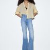 D04 Low-Rise-Jeans mit Flared-Bein