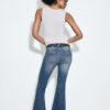D04 Low-Rise-Jeans mit Flared-Bein