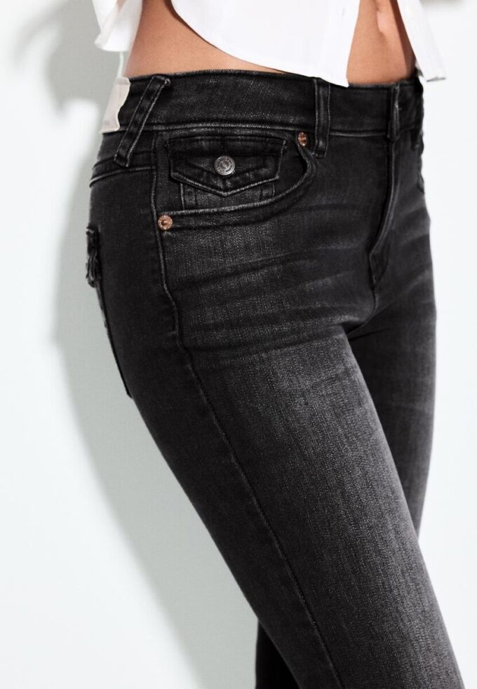 D04 Low-Rise-Jeans mit Flared-Bein