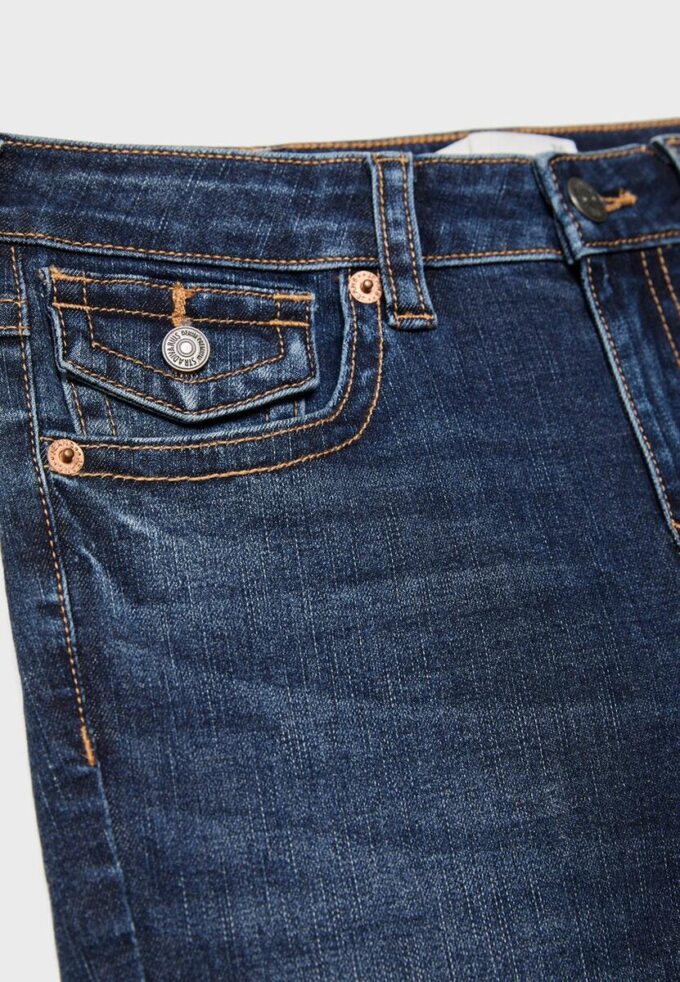 D04 Low-Rise-Jeans mit Flared-Bein