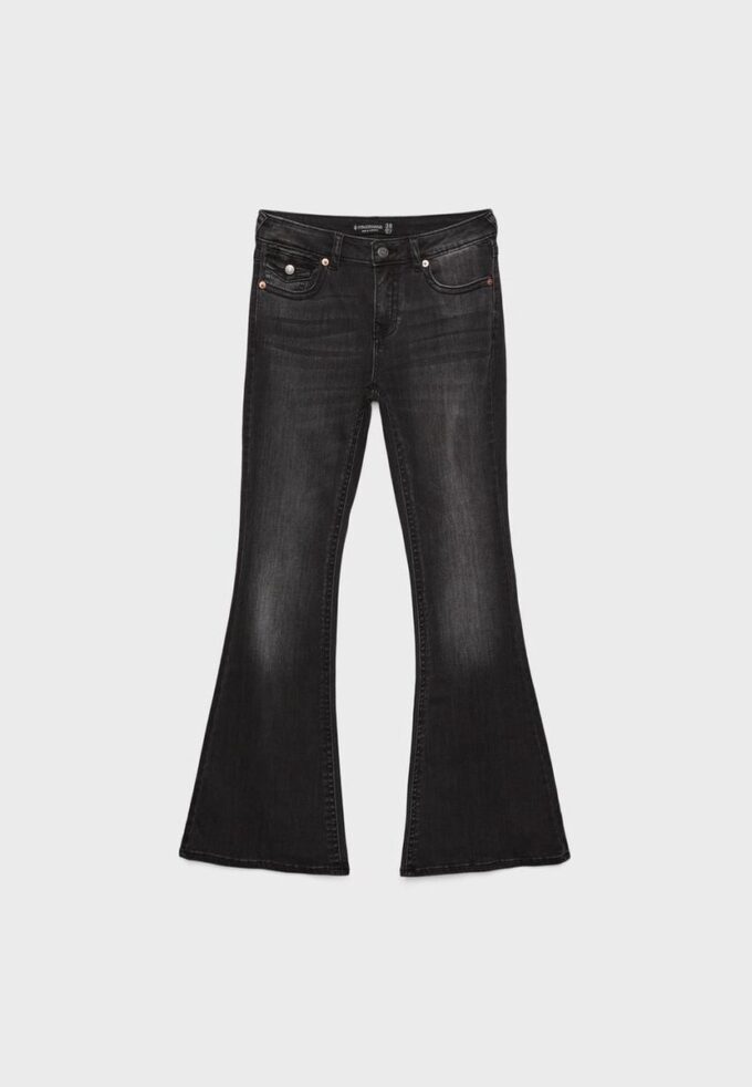 D04 Low-Rise-Jeans mit Flared-Bein