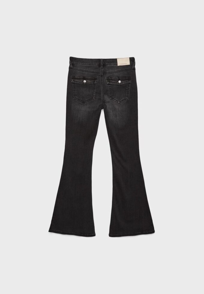 D04 Low-Rise-Jeans mit Flared-Bein