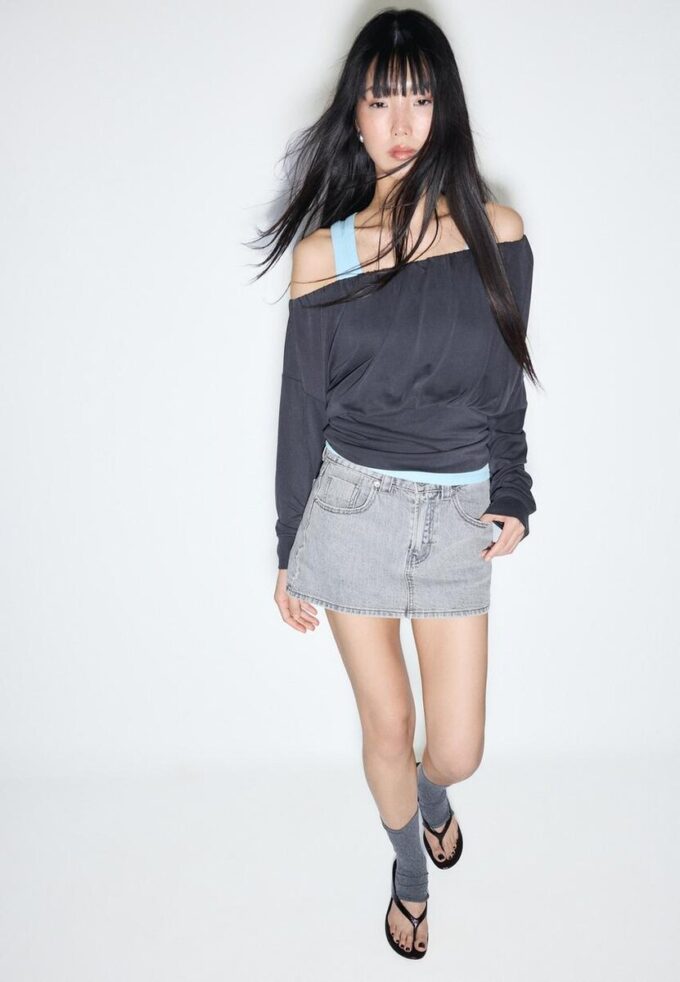 D62 Denim-Skort