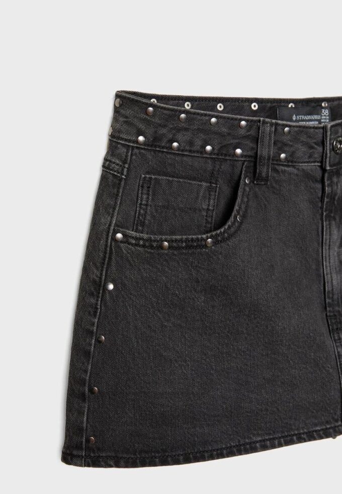 D62 Denim-Skort mit Nieten