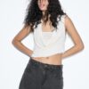 D62 Denim-Skort mit Nieten