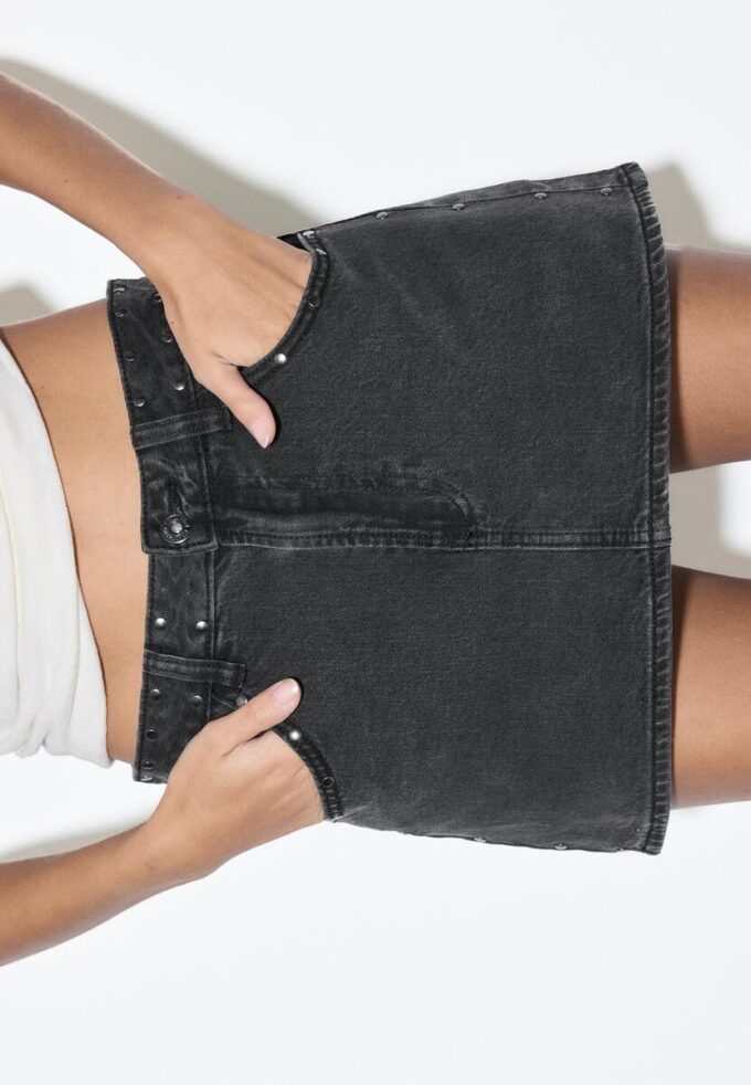D62 Denim-Skort mit Nieten