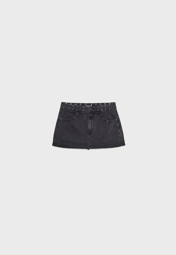 D62 Denim-Skort mit Nieten