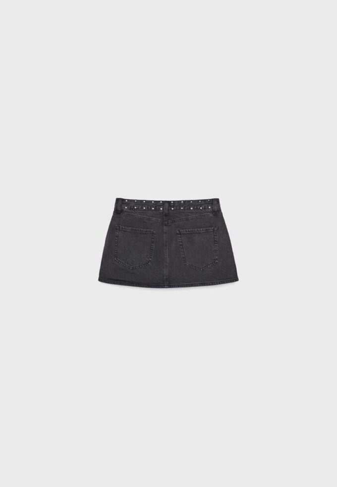 D62 Denim-Skort mit Nieten