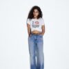 D68 Boot-Cut-Jeans mit Gürtel