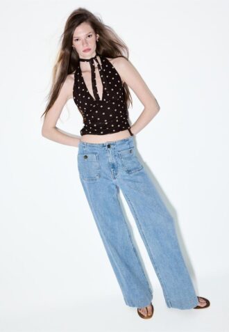 D77 Minimalistische Jeans mit Taschen
