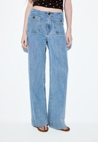 D77 Minimalistische Jeans mit Taschen
