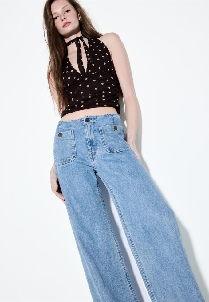 D77 Minimalistische Jeans mit Taschen D77 Minimalistische Jeans mit Taschen
