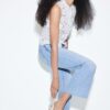 D78 Kurze Flared Jeans