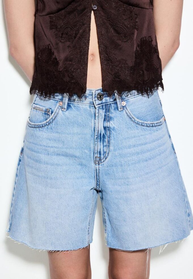 D93 Lange Jeans-Shorts