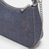 Denim-Halbmond-Umhängetasche
