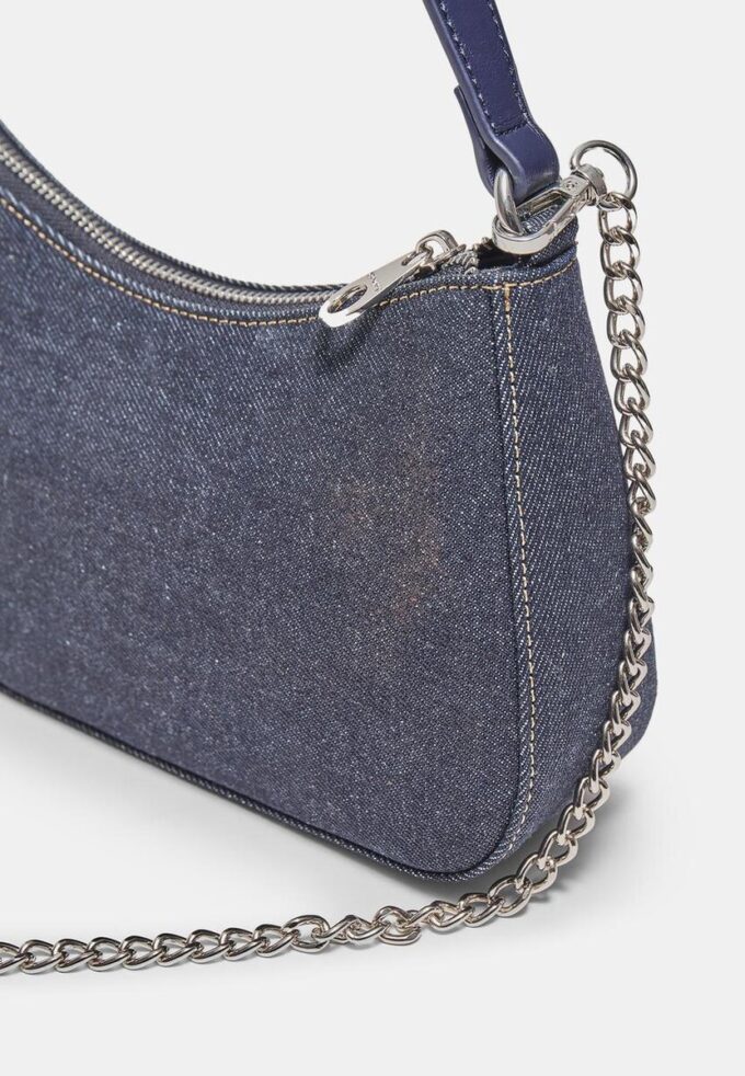 Denim-Halbmond-Umhängetasche