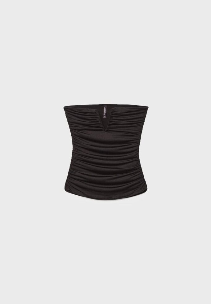 Drapiertes Bandeau-Oberteil mit V-Ausschnitt Drapiertes Bandeau-Oberteil mit V-Ausschnitt