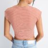 Einfaches gestreiftes T-Shirt mit Minärmel