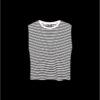 Einfaches gestreiftes T-Shirt mit Schulterpolstern Einfaches gestreiftes T-Shirt mit Schulterpolstern