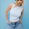 Einfaches ärmelloses T-Shirt aus der Basics-Kollektion