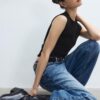 Einfaches ärmelloses T-Shirt aus der Basics-Kollektion