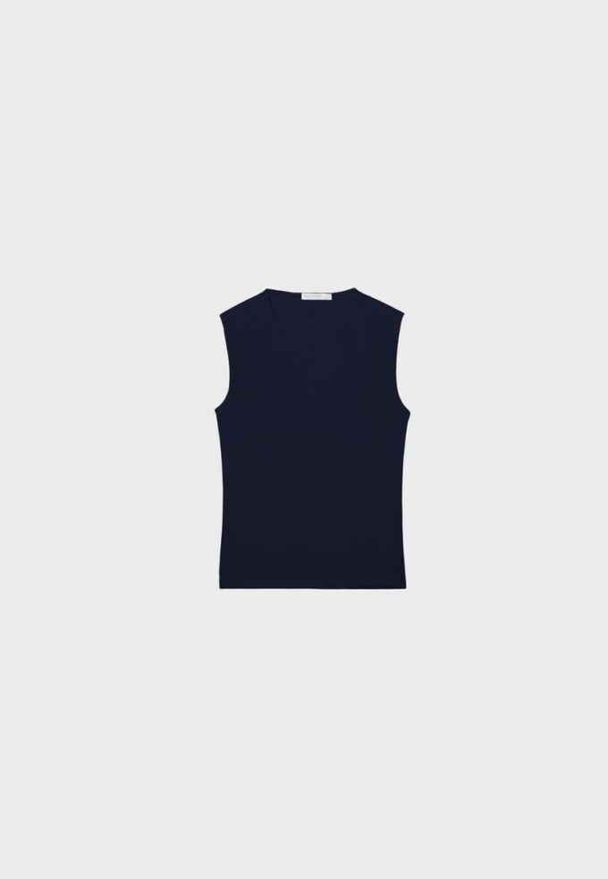 Einfaches ärmelloses T-Shirt aus der Basics-Kollektion