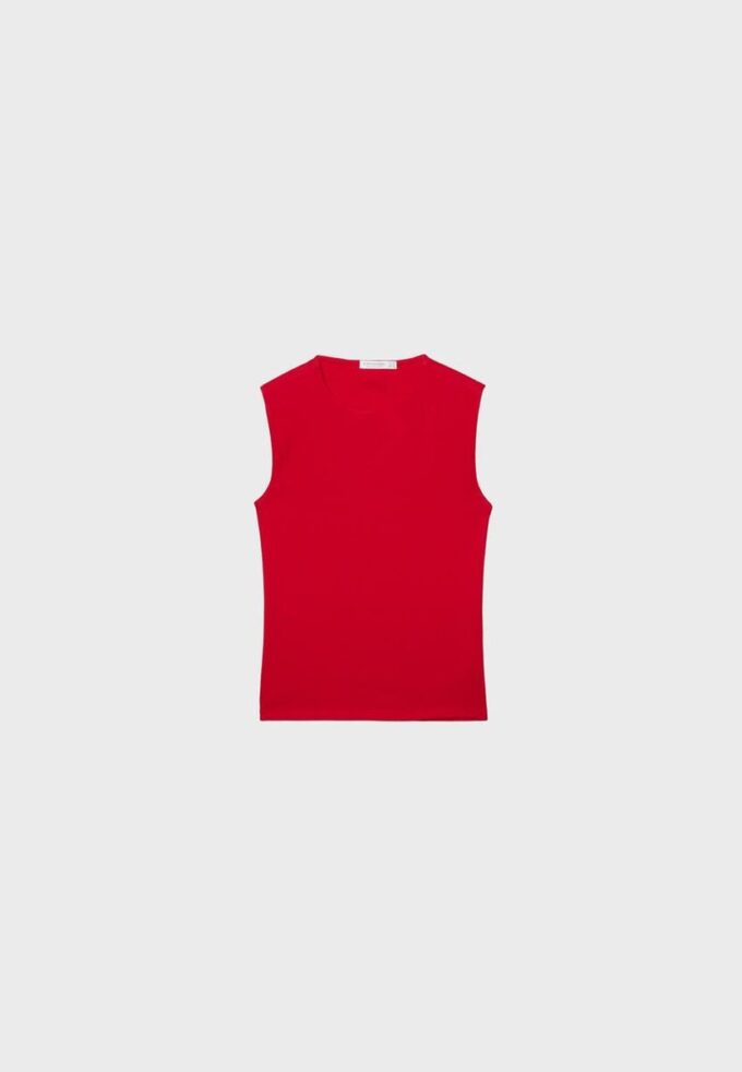 Einfaches ärmelloses T-Shirt aus der Basics-Kollektion Einfaches ärmelloses T-Shirt aus der Basics-Kollektion