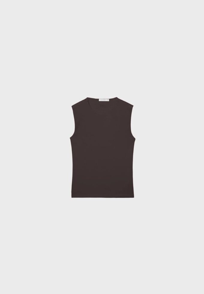 Einfaches ärmelloses T-Shirt aus der Basics-Kollektion Einfaches ärmelloses T-Shirt aus der Basics-Kollektion