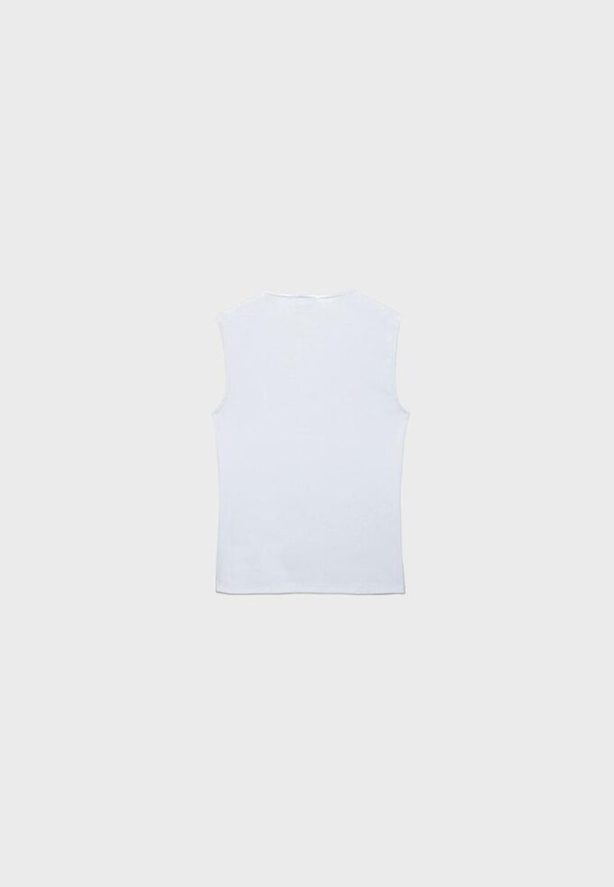 Einfaches ärmelloses T-Shirt aus der Basics-Kollektion
