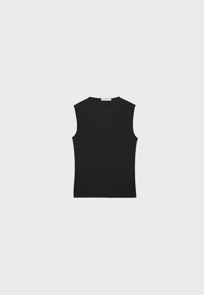 Einfaches ärmelloses T-Shirt aus der Basics-Kollektion